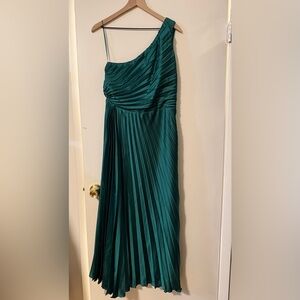 NWT Abercrombie & Fitch One Shoulder Emerald Green Dress